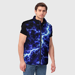 Мужской жилет Мощнейший разряд молнии, цвет: 3D-черный — фото 2