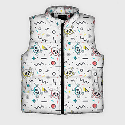 Мужской жилет Паттерн с черепами и геометрическими фигурами на Х, цвет: 3D-черный