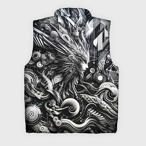 Мужской жилет Abstraction cyber pattern - ai art fantasy / 3D-Черный – фото 2