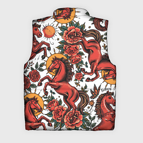 Мужской жилет Красный конь в стиле татуировки / 3D-Черный – фото 2