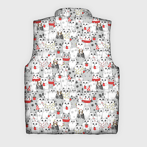Мужской жилет Новогодние котики / 3D-Черный – фото 2