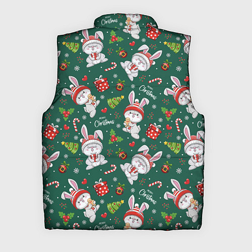 Мужской жилет Новогодние зайчики / 3D-Черный – фото 2