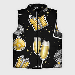 Мужской жилет Новогодний вайб, цвет: 3D-черный