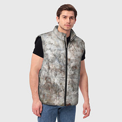 Мужской жилет Абстракция - gray limestone, цвет: 3D-черный — фото 2