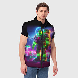 Мужской жилет Космонавт Шрук в неоновом скафандре на загадочной, цвет: 3D-черный — фото 2