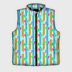 Мужской жилет Полосатый с сердечками ретро в горошек