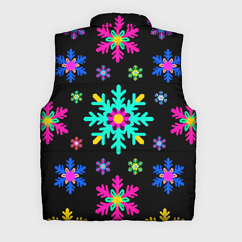 Мужской жилет Снежинки ретро / 3D-Черный – фото 2