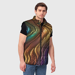 Мужской жилет Сморщенные складочки жидкости, цвет: 3D-черный — фото 2