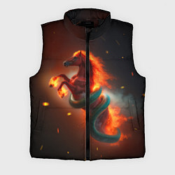 Мужской жилет Смена зелёной змеи на красную огненную лошадь, цвет: 3D-черный