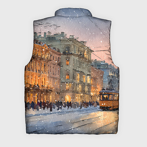 Мужской жилет Зимний Санкт-Петербург / 3D-Черный – фото 2