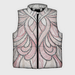 Мужской жилет Нежно розовый орнамент из перьев