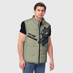 Мужской жилет Кот собственник, цвет: 3D-черный — фото 2