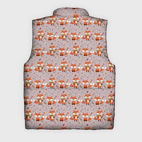 Мужской жилет Лиса с цветами и листьями паттерн / 3D-Черный – фото 2