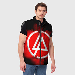 Мужской жилет Linkin Park: Red style, цвет: 3D-светло-серый — фото 2