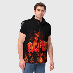 Мужской жилет AC/DC Flame, цвет: 3D-светло-серый — фото 2