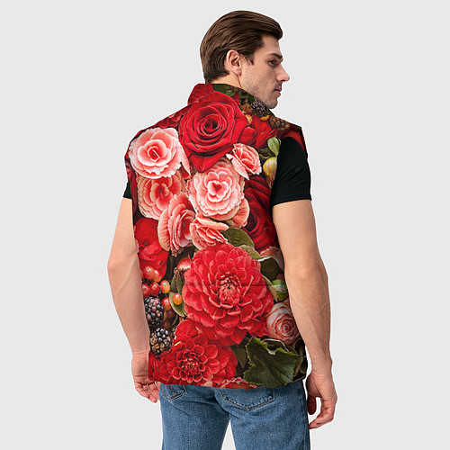 Мужской жилет Ассорти из цветов / 3D-Красный – фото 4