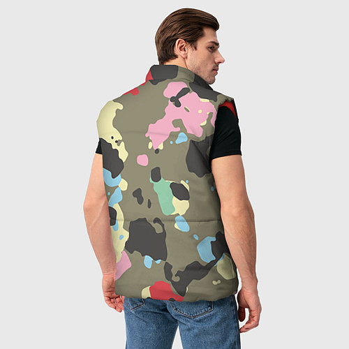Мужской жилет Камуфляж: микс цветов / 3D-Красный – фото 4