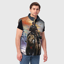 Мужской жилет Красноармеец на медведе, цвет: 3D-светло-серый — фото 2