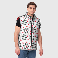 Мужской жилет Любимые панды, цвет: 3D-красный — фото 2