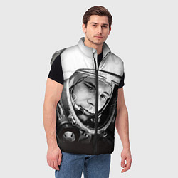 Мужской жилет Юрий Гагарин, цвет: 3D-светло-серый — фото 2
