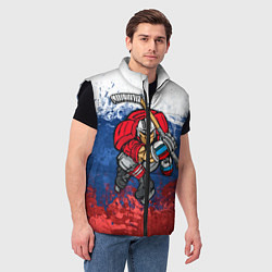 Мужской жилет Русский хоккеист, цвет: 3D-черный — фото 2