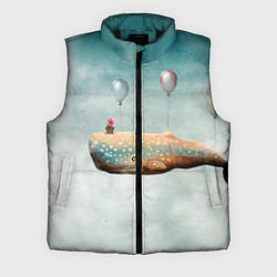 Мужской жилет Летящий кит, цвет: 3D-черный