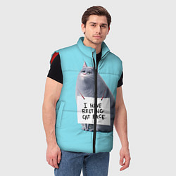 Мужской жилет I have resing cat face, цвет: 3D-красный — фото 2