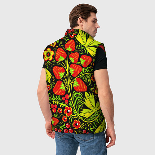 Мужской жилет Хохлома: земляника / 3D-Красный – фото 4