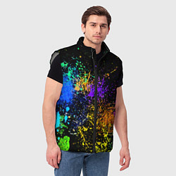 Мужской жилет Брызги красок, цвет: 3D-светло-серый — фото 2