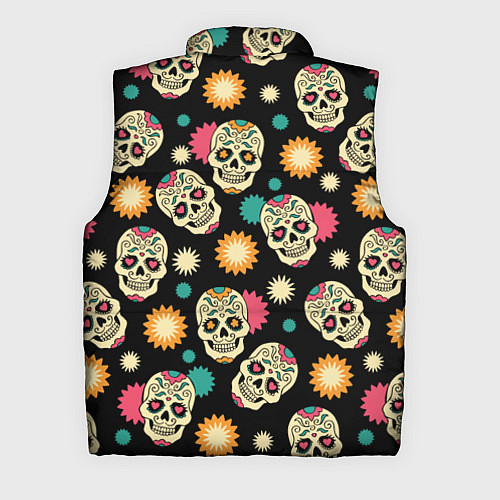 Мужской жилет День мертвецов - черепа / 3D-Черный – фото 2