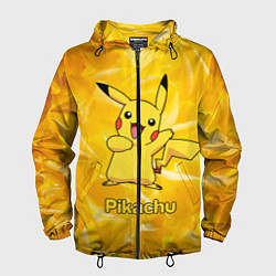 Ветровка с капюшоном мужская Pikachu, цвет: 3D-черный