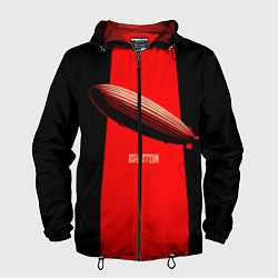 Ветровка с капюшоном мужская Led Zeppelin: Red line, цвет: 3D-черный