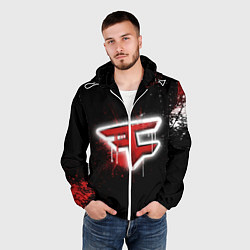 Ветровка с капюшоном мужская FaZe Clan: Black collection, цвет: 3D-белый — фото 2