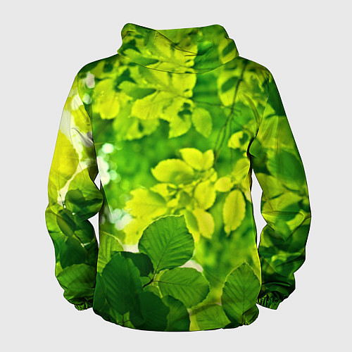 Мужская ветровка Зелёные листья / 3D-Белый – фото 2