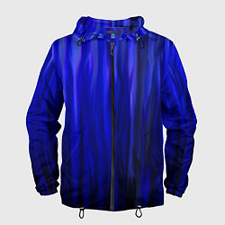 Ветровка с капюшоном мужская Синее пламя, цвет: 3D-черный