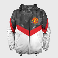 Ветровка с капюшоном мужская Man United FC: Grey Polygons, цвет: 3D-черный