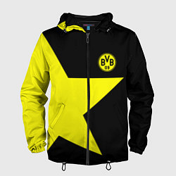 Ветровка с капюшоном мужская FC Borussia Dortmund: Star, цвет: 3D-черный