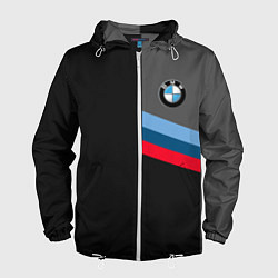 Ветровка с капюшоном мужская BMW БМВ, цвет: 3D-белый