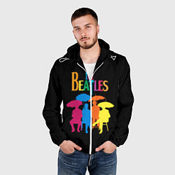 Ветровка с капюшоном мужская The Beatles: Colour Rain, цвет: 3D-белый — фото 2