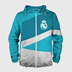 Ветровка с капюшоном мужская FC Real Madrid: Sport Geometry, цвет: 3D-белый