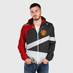 Ветровка с капюшоном мужская FC Manchester United: Sport Geometry, цвет: 3D-белый — фото 2
