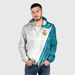 Ветровка с капюшоном мужская FC Real Madrid: Abstract, цвет: 3D-белый — фото 2