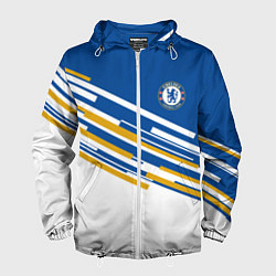 Ветровка с капюшоном мужская FC Chelsea: Colour Line, цвет: 3D-белый