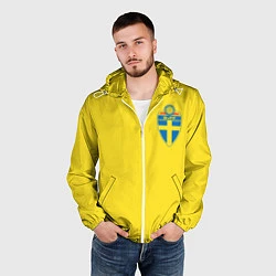 Ветровка с капюшоном мужская Сборная Швеции, цвет: 3D-белый — фото 2