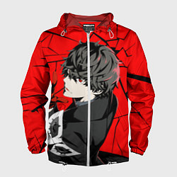 Ветровка с капюшоном мужская Persona 5, цвет: 3D-белый