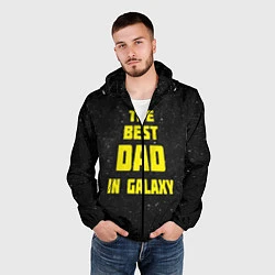 Ветровка с капюшоном мужская The Best Dad in Galaxy, цвет: 3D-черный — фото 2