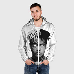 Ветровка с капюшоном мужская XXXTentacion: Pixel Art, цвет: 3D-белый — фото 2