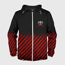 Ветровка с капюшоном мужская Toyota: Red Lines, цвет: 3D-белый