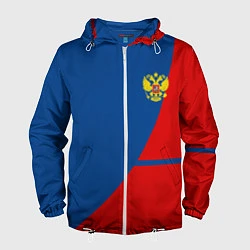Ветровка с капюшоном мужская Russia: Sport Line, цвет: 3D-белый