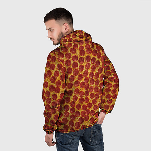 Мужская ветровка Пицца пепперони / 3D-Черный – фото 4